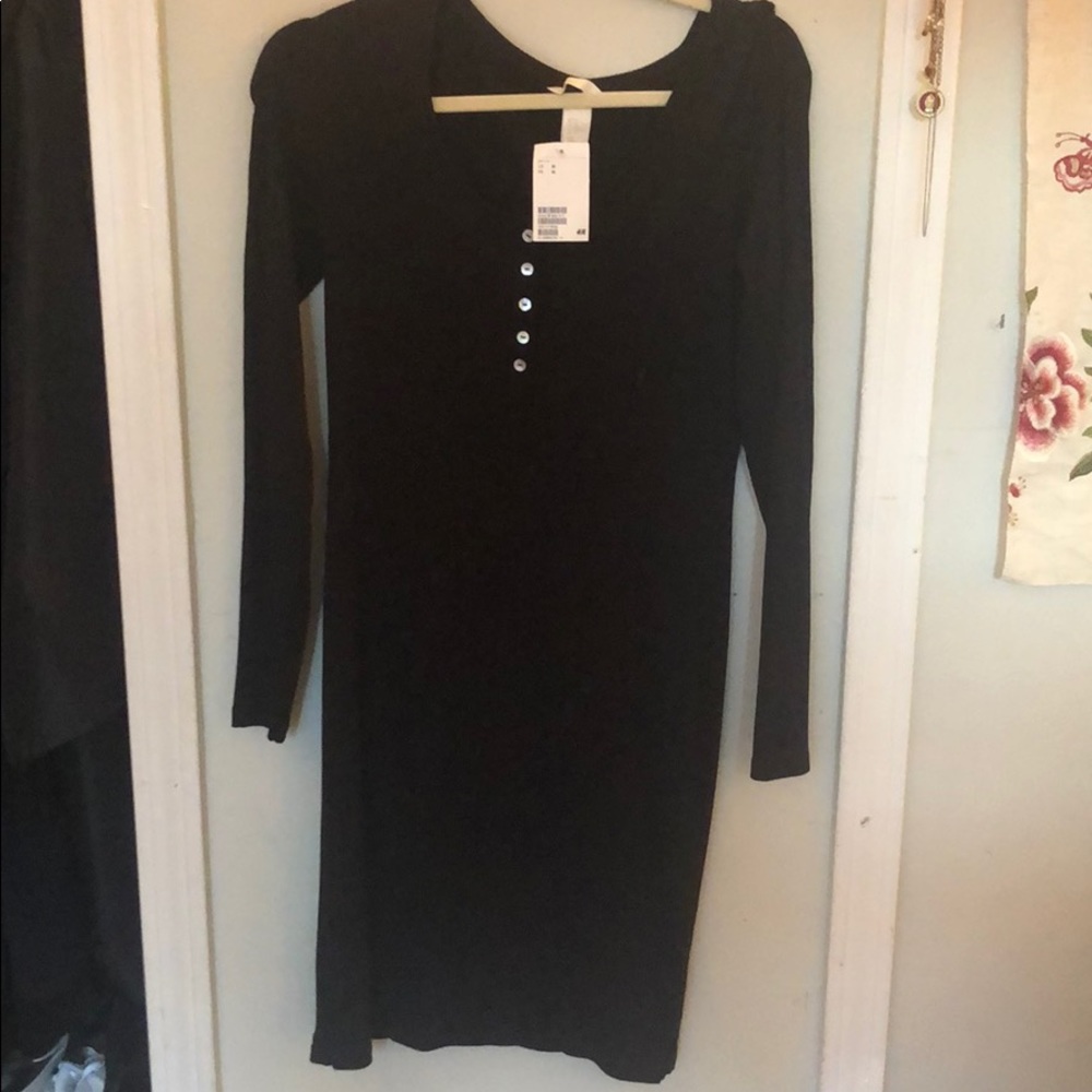 Knee length body on black dress
